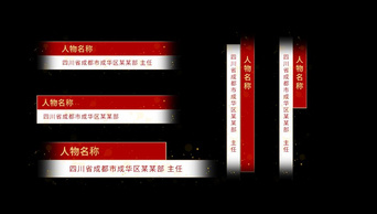 红色党政人名简约字幕条视频AE模板