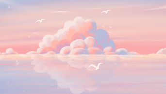 粉色浪漫彩色渐变云海海鸥视频背景