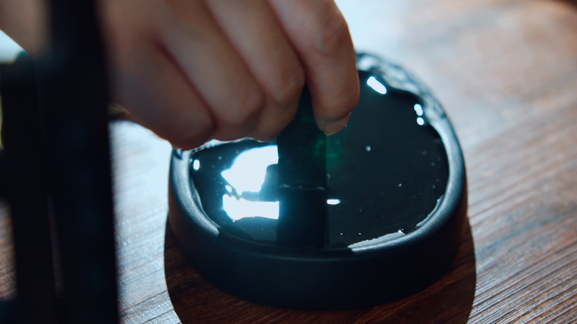 古风古代文人磨墨研墨实拍视频1080视频特效素材-千库网