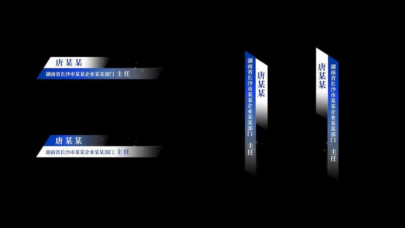 原创商务简约人名职位蓝色字幕条pr模板 千库网