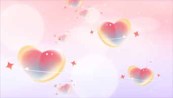 梦幻浪漫情人节爱心粉紫色简约粒子漂浮视频背景