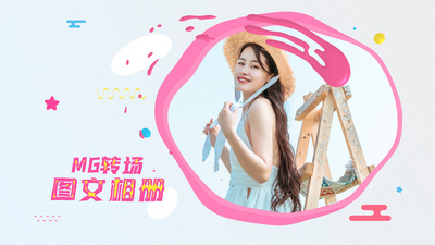 创意mg流体动画转场图文相册视频ae模板