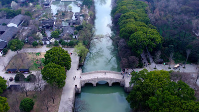 春天江南小桥流水航拍视频4k