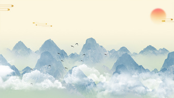 古风山水山峰中国风视频背景