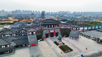 4K航拍宿迁地标项王故居项羽像