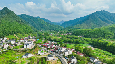 峡谷实拍视频素材4K航拍皖南山村美丽山村巍峨大山峡谷