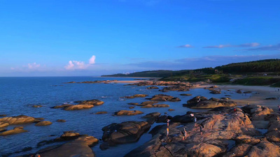 海南文昌木兰湾旅游天空公路风光大海