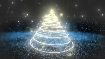 圣诞节梦幻星辰海洋金色粒子圣诞树