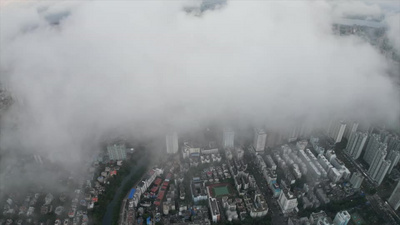 海南海口城市云海风光45