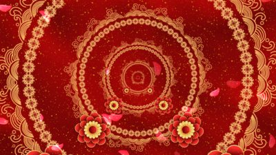 春节红色新年透视感红色视频背景