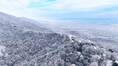 南京实拍视频素材4K航拍大雪封山南京雪景紫金山天文台雪景实拍素材