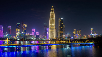 深圳城市标志性建筑夜景延时摄影视频