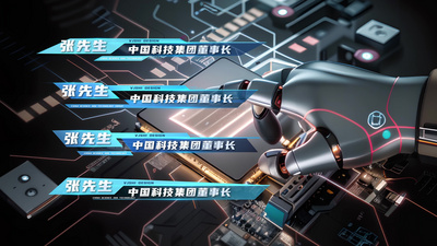 蓝色科技人名条字幕条2视频模板