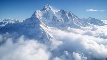 航拍自然风景雪山高山延时云海AI视频素材