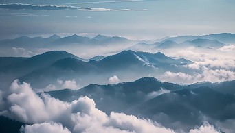 云海群山自然风景山川云雾缭绕AI视频素材