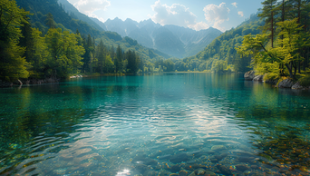 自然风景桂林山水湖面自然风景风光AI视频素材