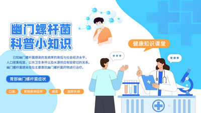 医疗行业医疗蓝色扁平视频模板