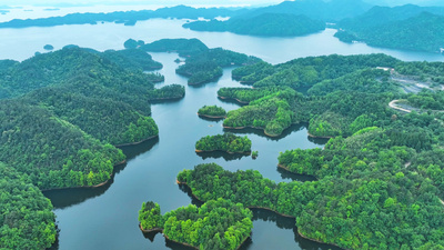 4K航拍杭州千岛湖景区自然风景山河风光视频