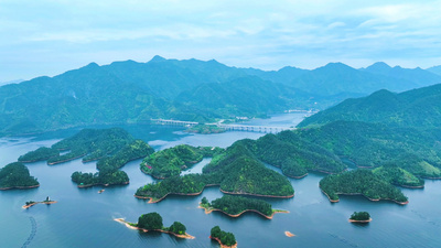4K航拍杭州千岛湖景区自然风景山河风光视频实拍