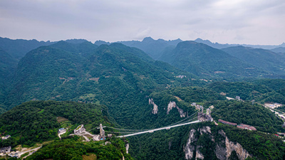 8K张家界大峡谷全景自然地貌航拍延时实拍素材