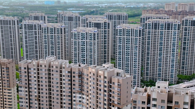 4K航拍住宅小区高楼房地产楼盘城市建设视频素材