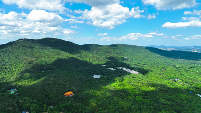 4K航拍南京紫金山风景自然风景实拍素材