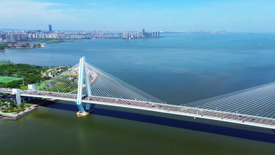 航拍海南海口城市风光实拍视频素材