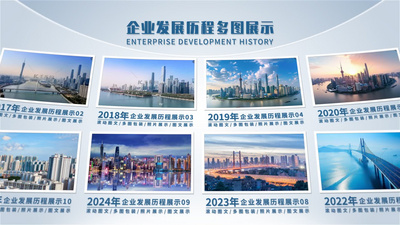 企业发展历程多图展示AE模板视频素材
