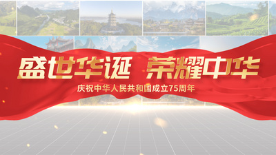 国庆节照片墙图片展示ae模板视频素材