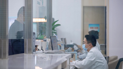 医院门诊部办公缴费医疗实拍素材