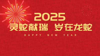 红色喜庆蛇年春节新年快闪视频
