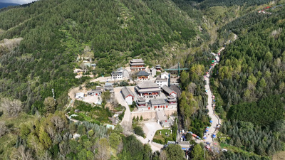 山西五台山黛螺顶航拍视频实拍