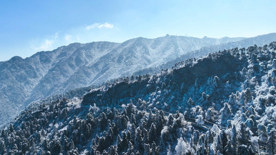 雪山实拍视频素材4K航拍庐山雪景雪山风景大雪封山山顶积雪视频实拍