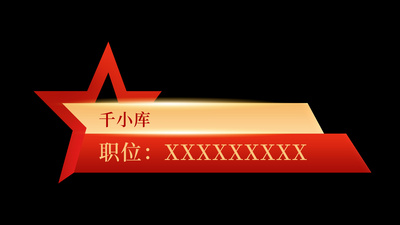 红金色党建党政姓名条边框