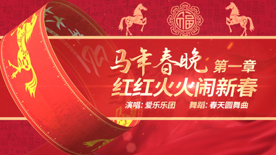 马年春晚篇章喜迎马年片头视频模板