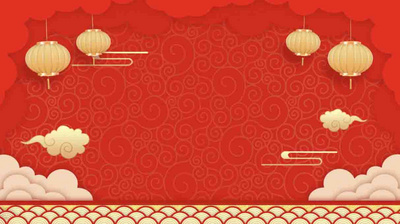 春节新年灯笼祥云喜庆中国风红色视频背景