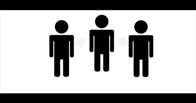 社交隔离警示图标两人分离