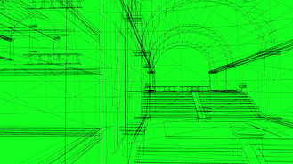 大楼线框图片素材_三维渲染工业建筑的线框模型