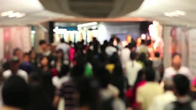 城市实拍视频素材人海人来人往空镜