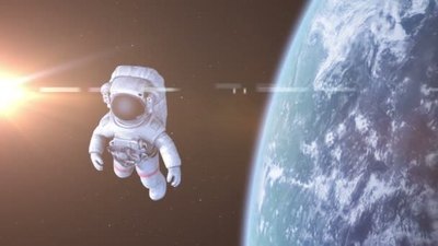 宇航员在太空3d动画