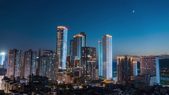 4K城市延时长沙城市夜景延时摄影
