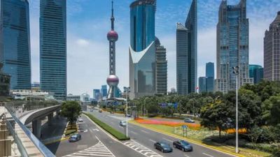上海摩天大楼陆家嘴1080城市建筑车流量延时摄影