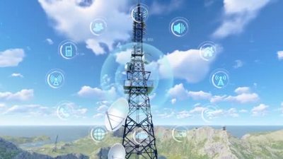 5G信号塔通讯链接网络