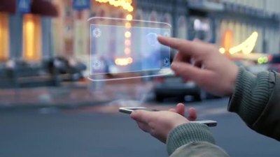 科技手机操作未来全息图