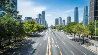 北京市1080延时摄影车流量城市交通建筑