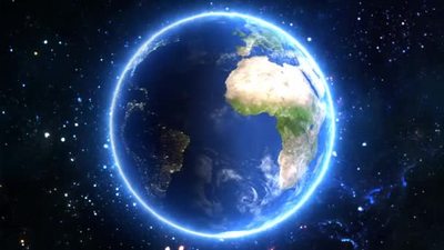 4k无缝线运动背景从空间时间和恒星看地球的美丽景象