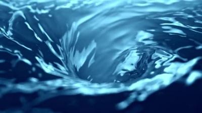 慢镜头蓝水漩涡以超慢运动1080高清视频