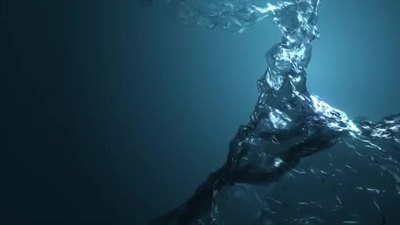 抽象水流量纹理背景下的液态流无缝环路动画