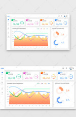 扁平清新可视化数据后台界面