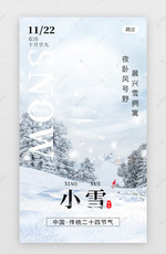 二十四节气小雪app闪屏创意白色雪松